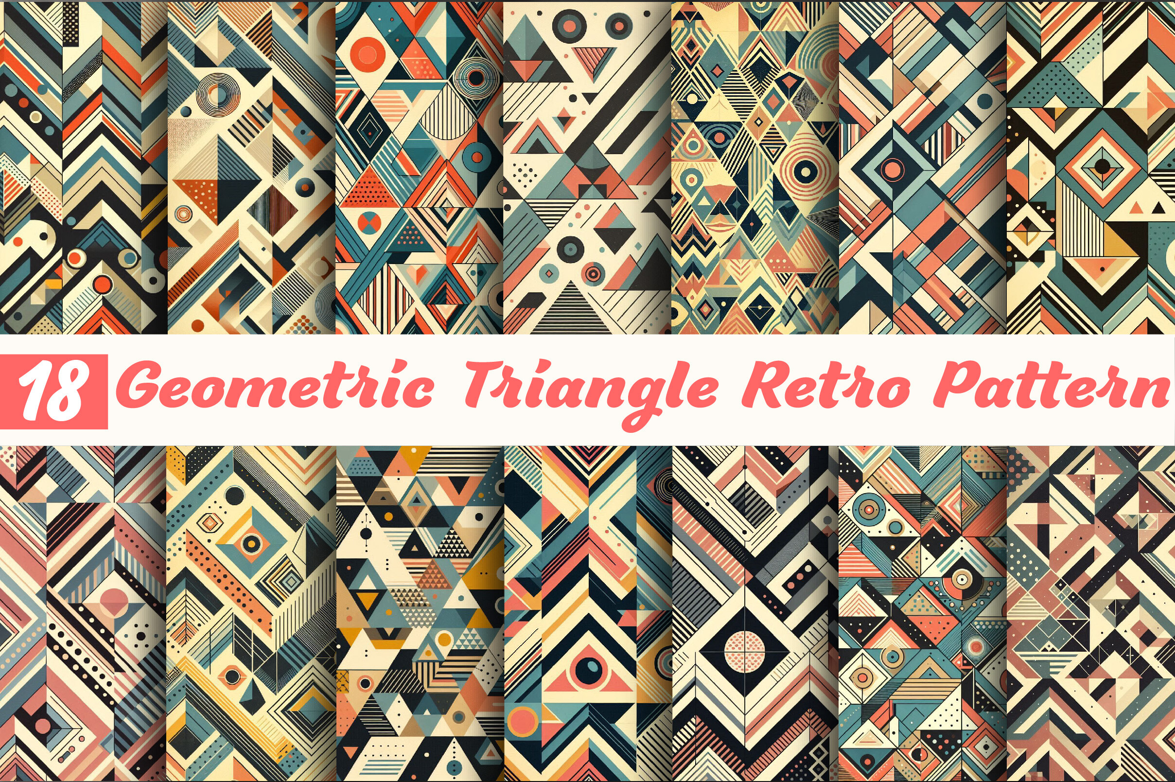 Geometric Triangle Retro Pattern