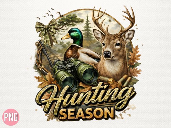 Hunting Season Deer Duck Bow PNG