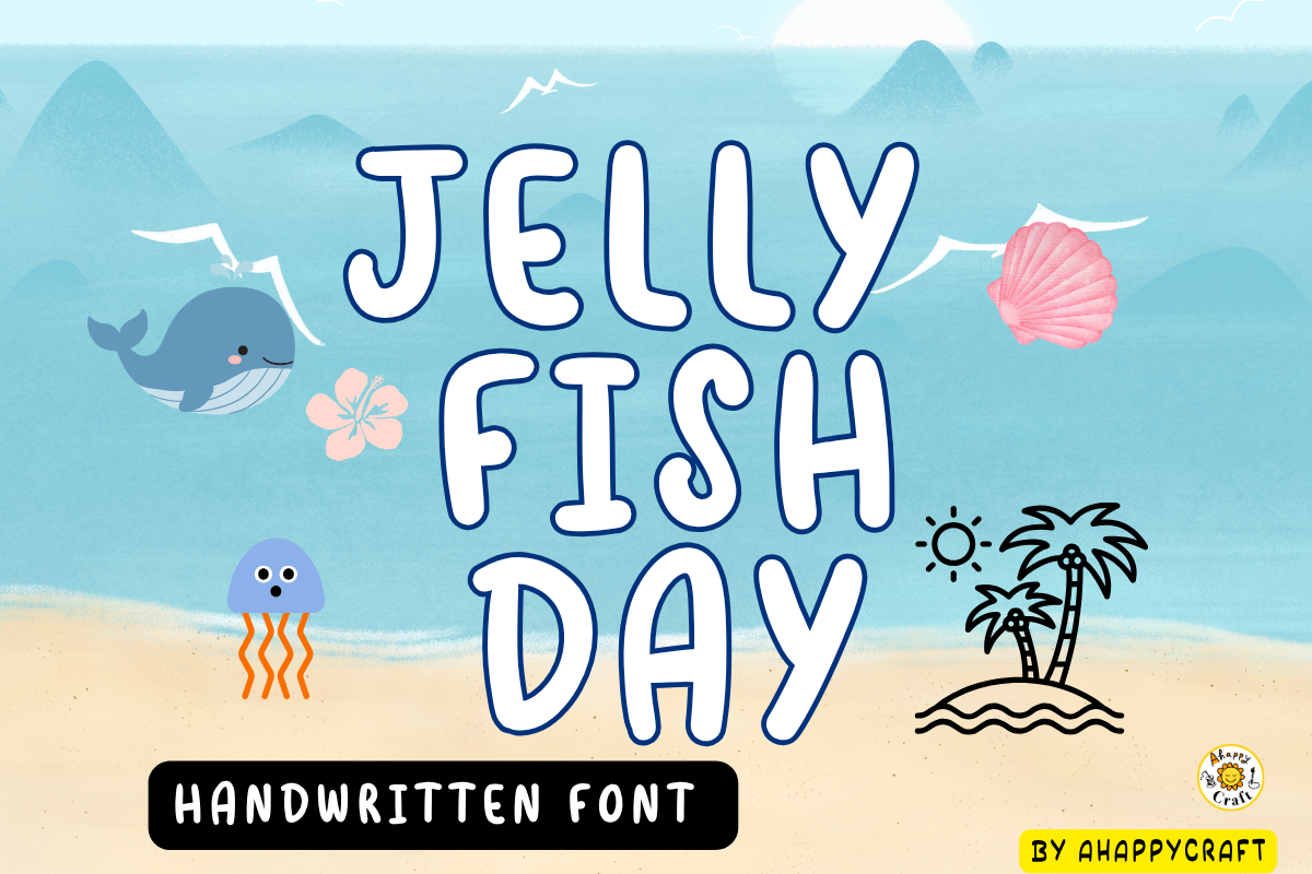 Jelly Fish Font by Ahappycraft · Creative Fabrica