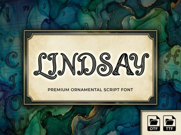 Lindsay Font PNG with transparent background - Preview 2