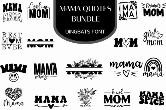 Mama Quotes Dingbats-Schriftarten Schriftart Von Heartcraft Atelier