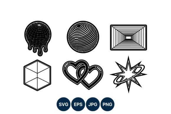 Melting Globe and Star Vector Icons