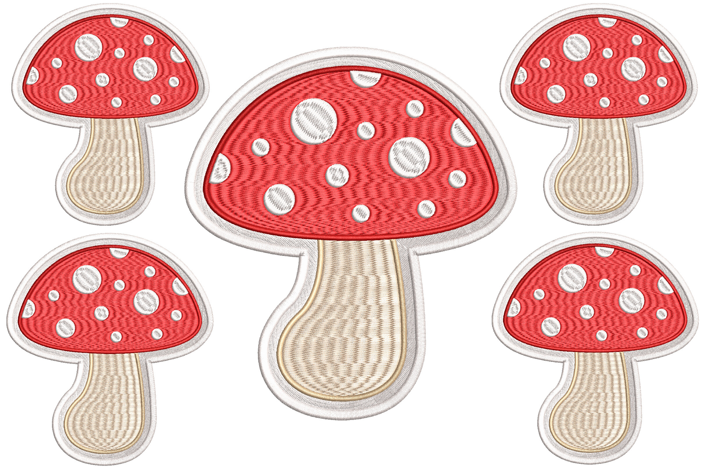 Mushroom Patches Embroidery Design