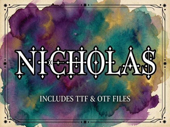 Nicholas Font PNG with transparent background - Preview 2