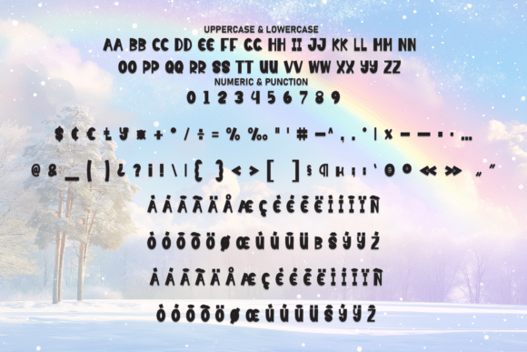 Rainbow Winter Font PNG with transparent background - Preview 6