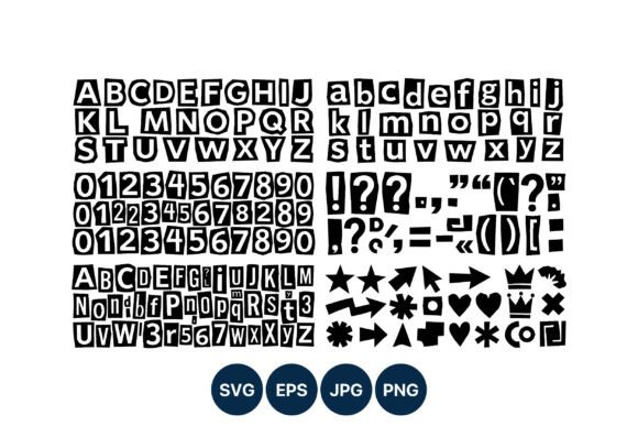 Ransom Note Letters Numbers Symbols Graphic Illustrations By DesignVectx