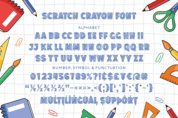 Scratch Crayon Font PNG with transparent background - Preview 6