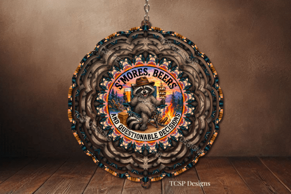 Smores Beer Camping Wind Spinner Graphic Crafts By TCSP Designs