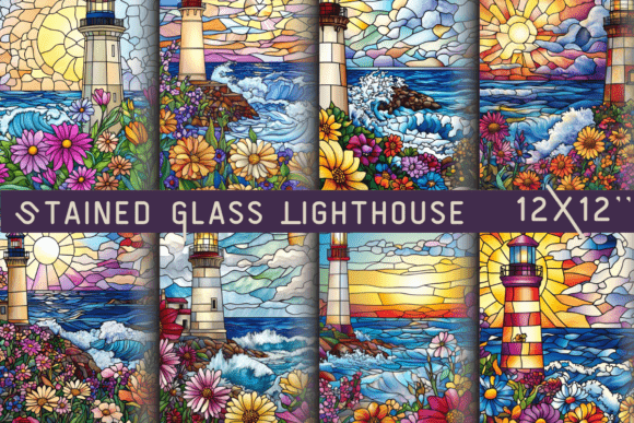 Stained Glass Lighthouse Paper