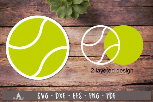 Tennis Ball Layered SVG Design