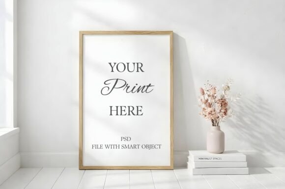 Vertical Wood Frame Mockup Minimalist Graphic Frames & Posters By Mockups Of Imaginations