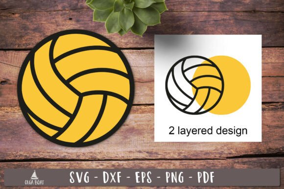 Volleyball Layered SVG Design Ball