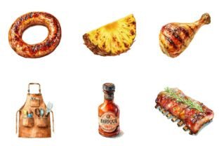 Watercolor BBQ Barbecue Clipart Graphic by Print Magic · Creative Fabrica