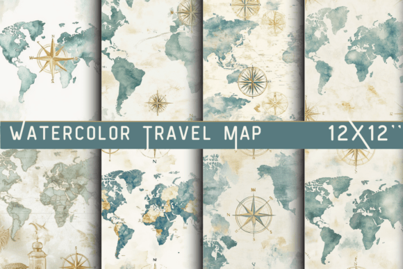 Watercolor Travel Map Wallpaper