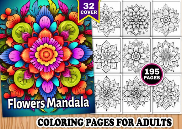 Adults Florals Mandala Coloring Book