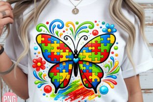 Autism Butterfly Colorful Puzzle PNG Graphic by MERA STORE · Creative ...