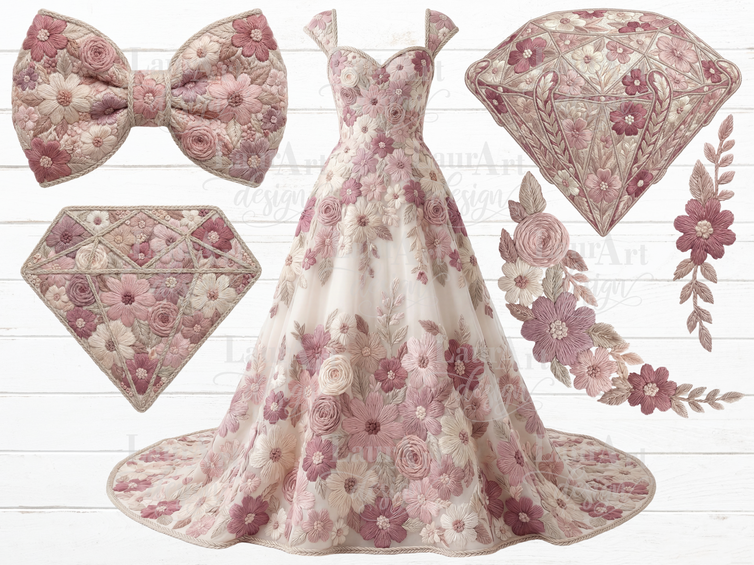 Bachelorette Floral Wedding Clipart PNG - photo 2