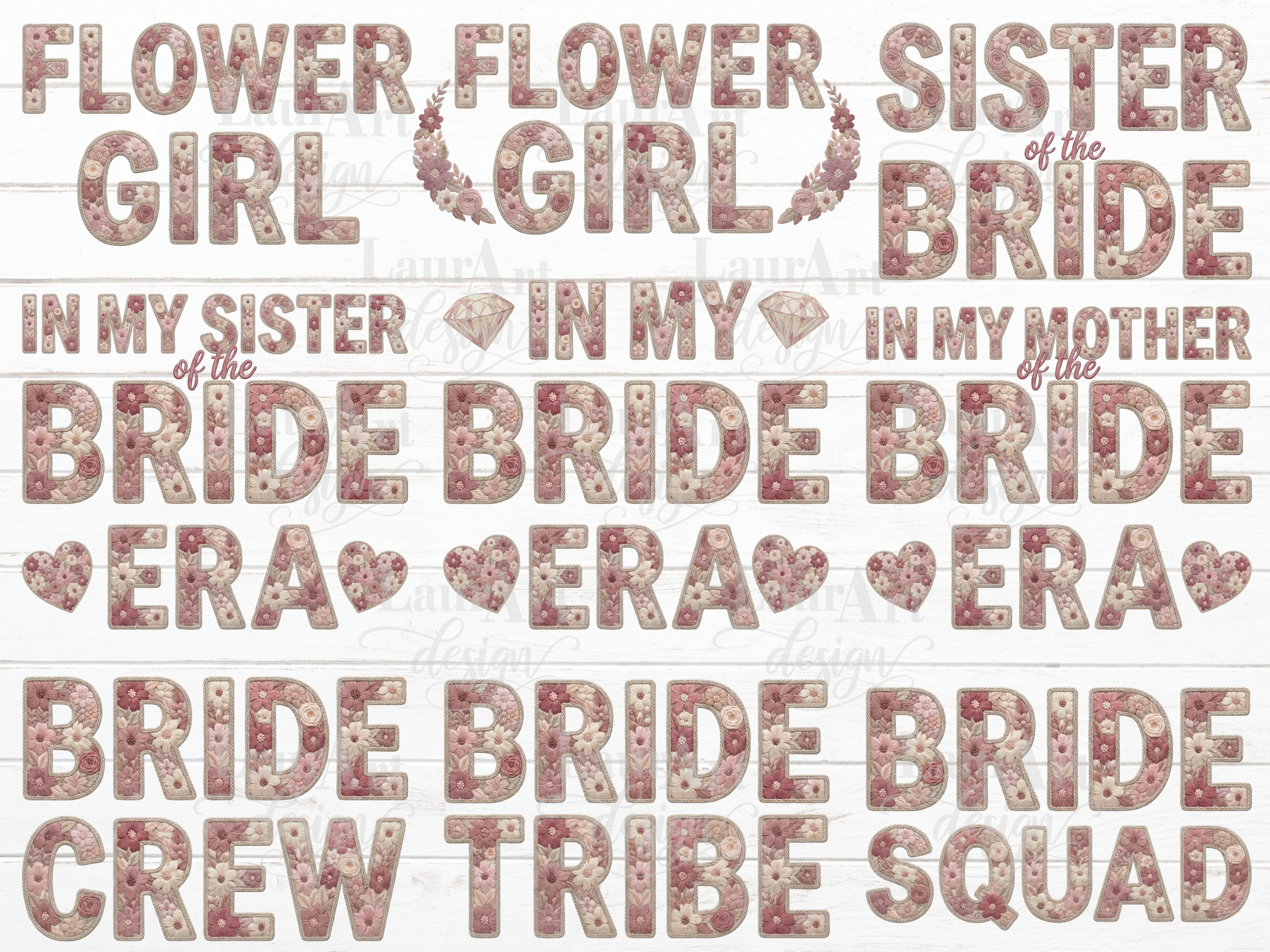 Bachelorette Floral Wedding Clipart PNG - photo 3