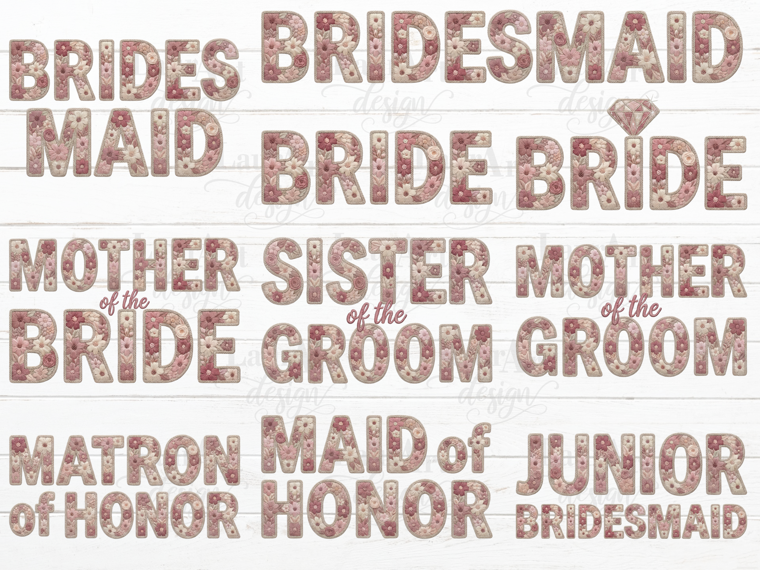 Bachelorette Floral Wedding Clipart PNG - photo 4