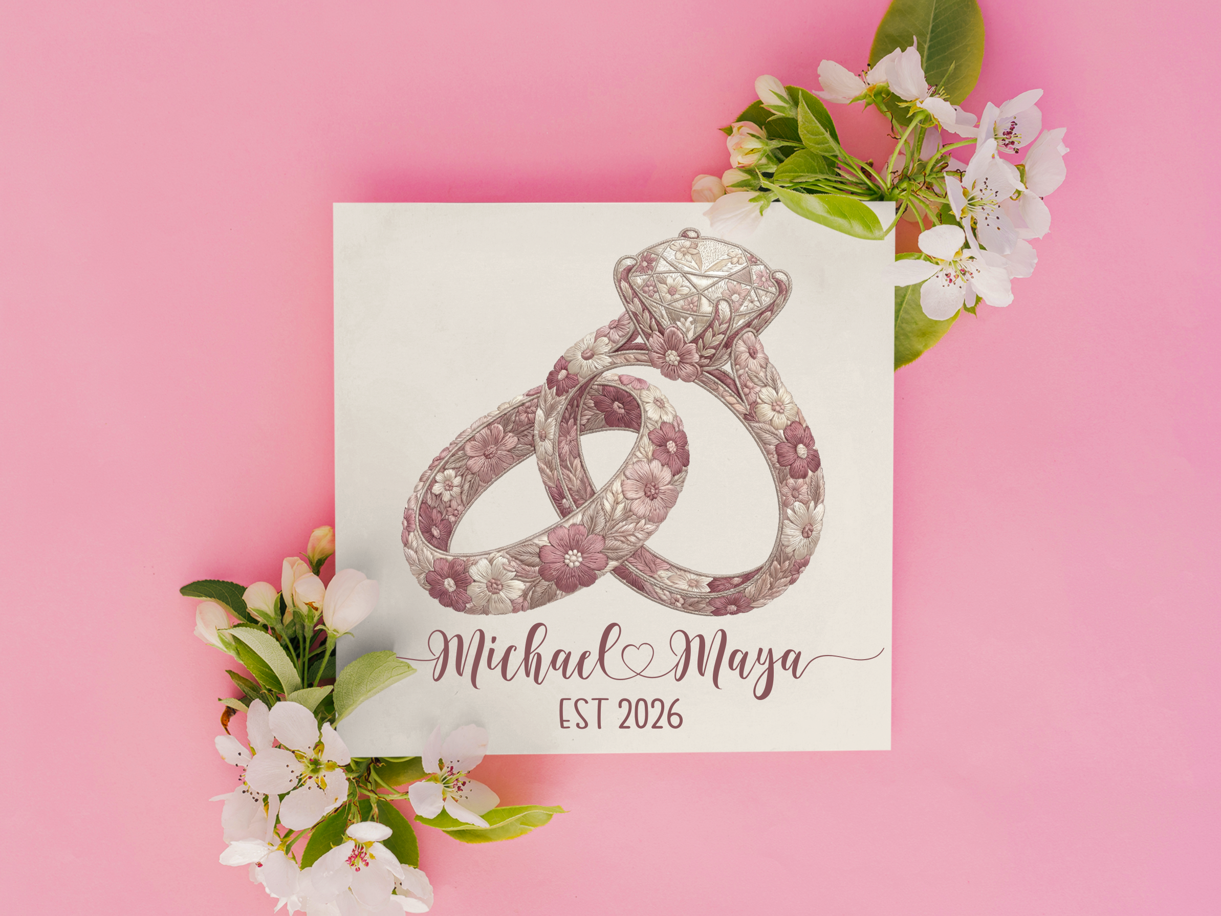 Bachelorette Floral Wedding Clipart PNG - photo 5