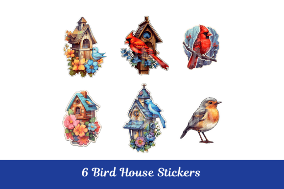 Bird House Stickers Ephemera Fussy Cuts