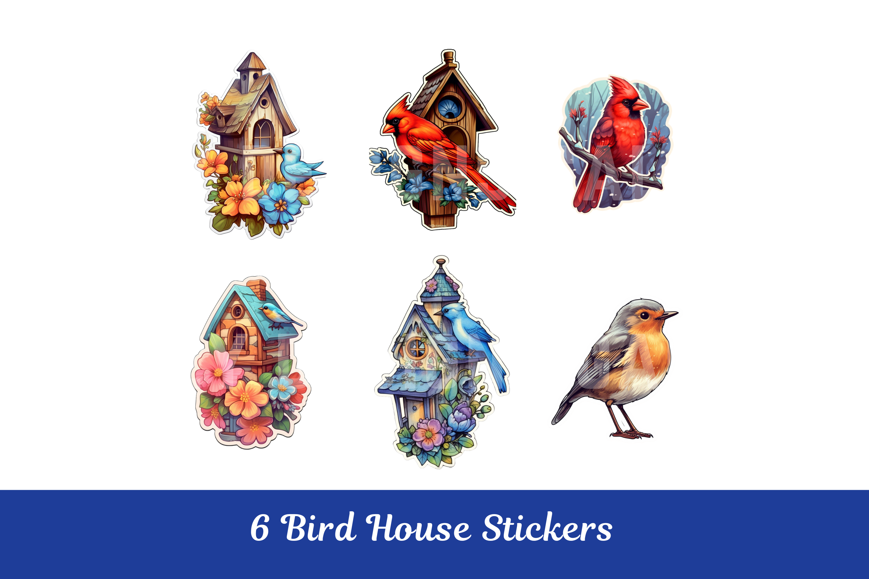 Bird House Stickers Ephemera Fussy Cuts
