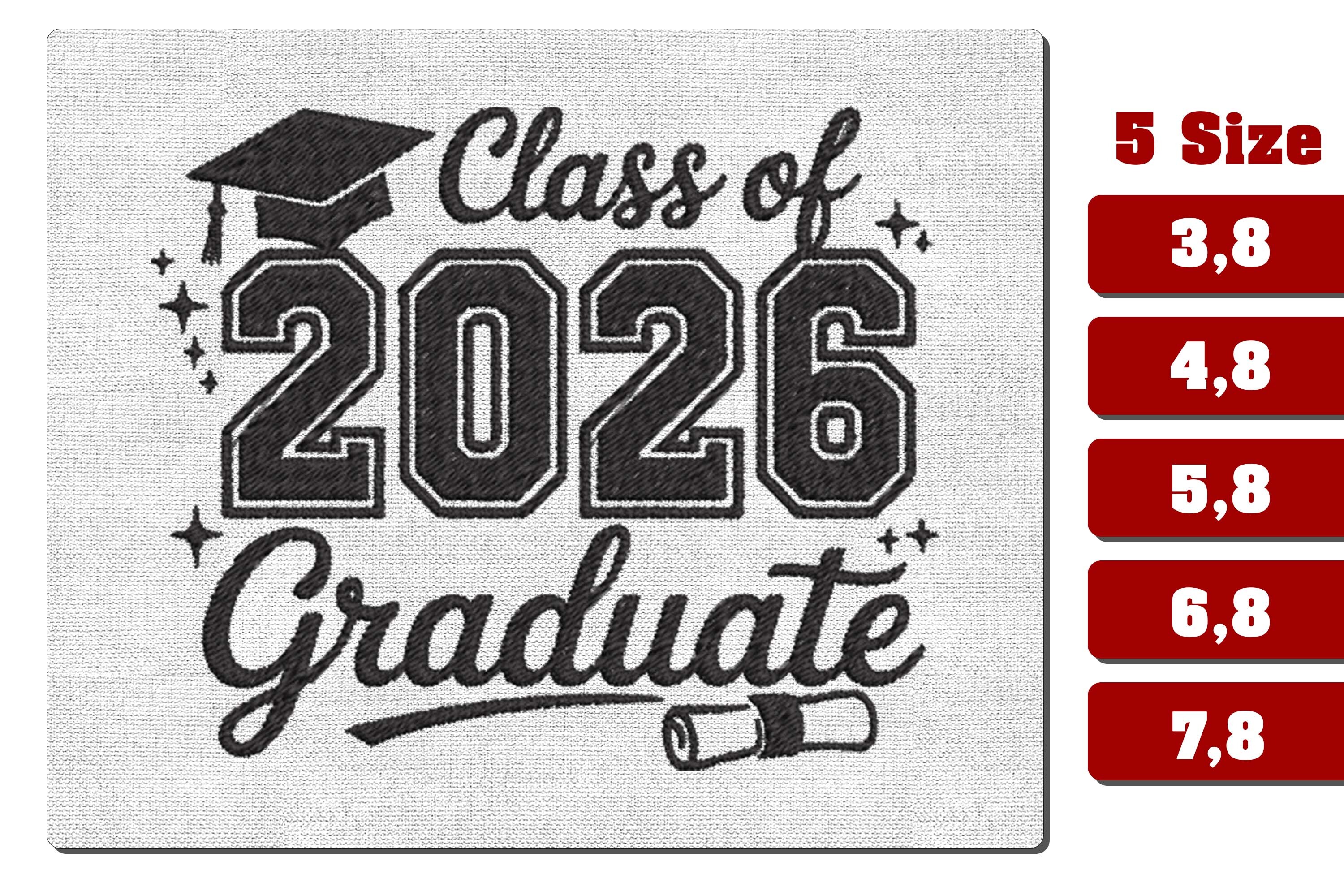 Class of 2026 Graduate Embroidery Design