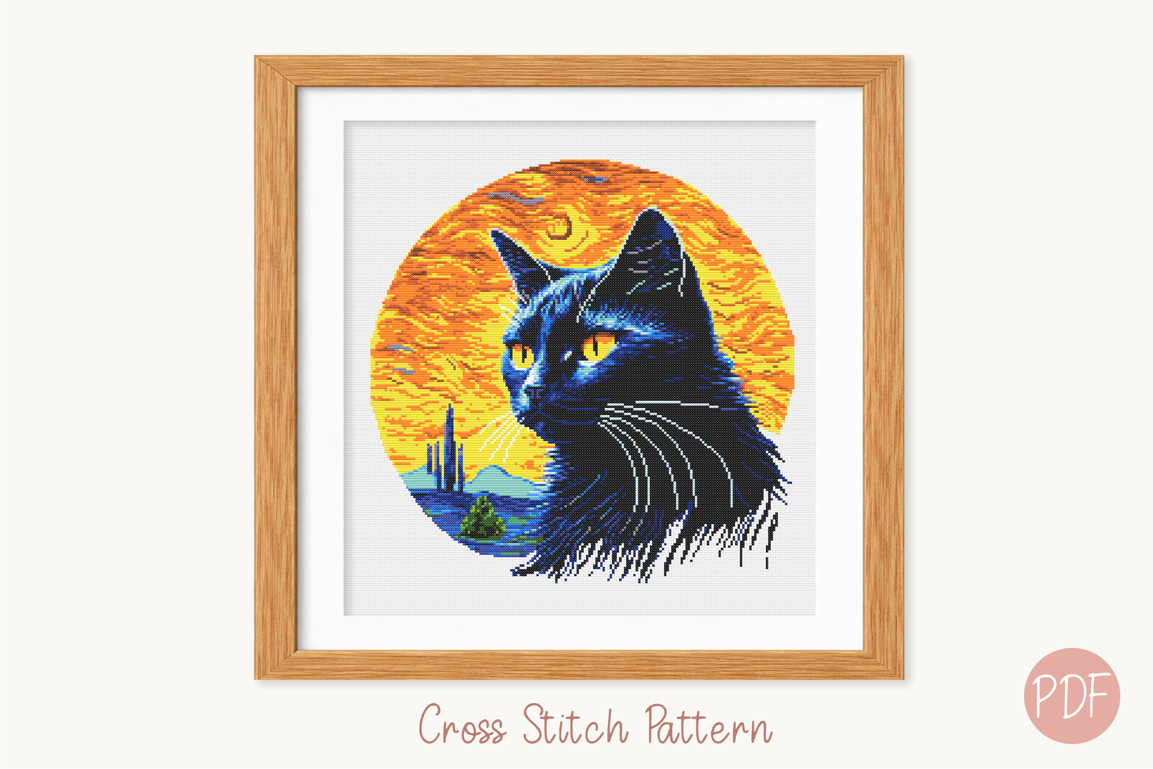 Cross Stitch Pattern Black Cat