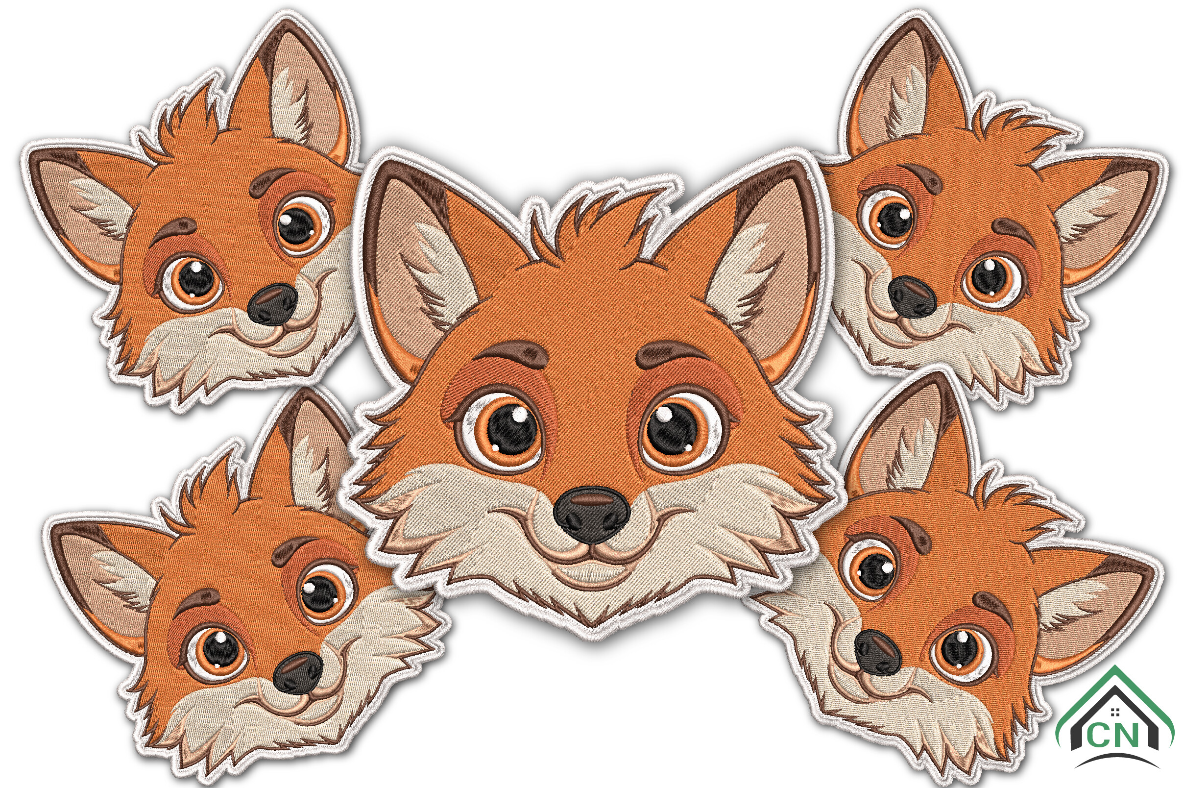 Cute Baby Fox Embroidery Design