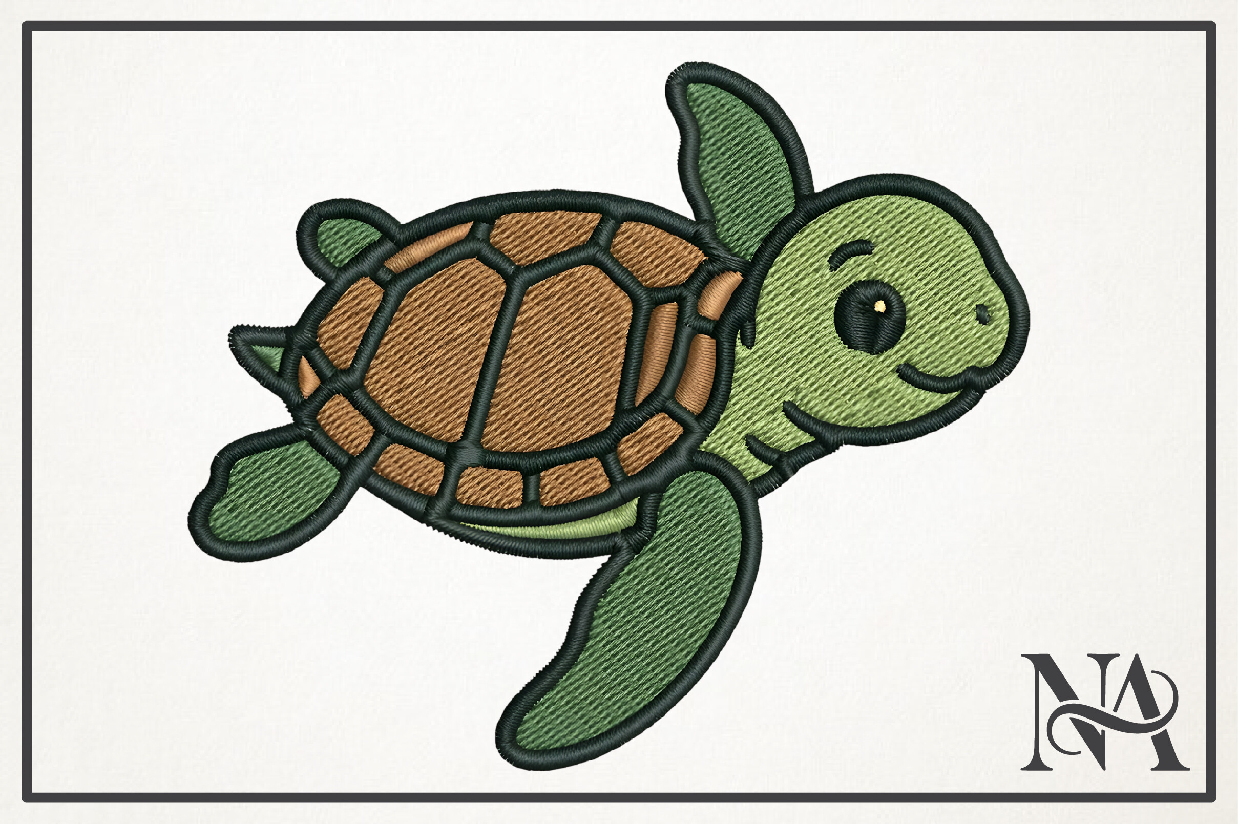 Cute Baby Turtle Embroidery Design