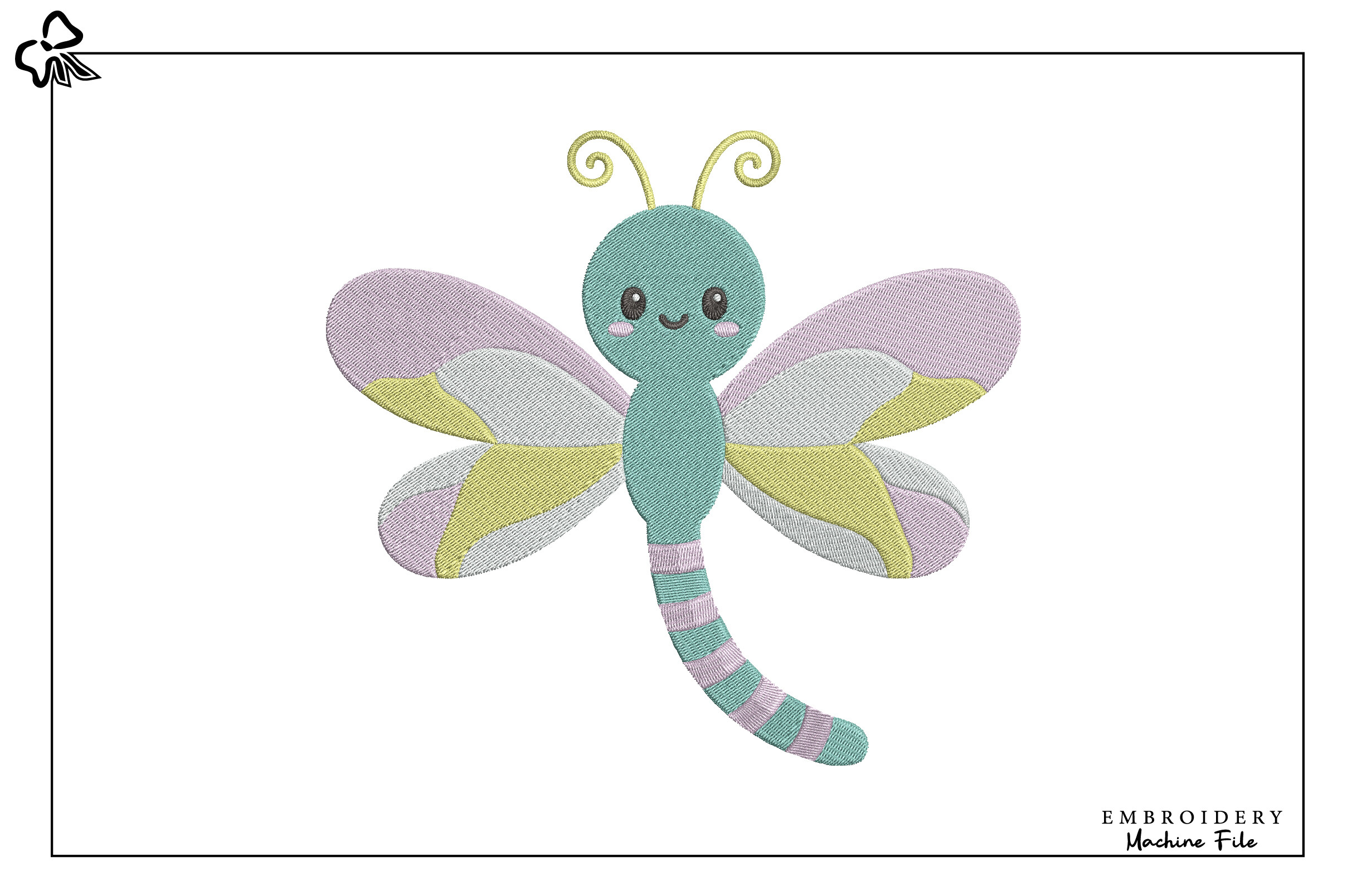 Cute Dragonfly Embroidery Design