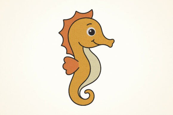 Cute Seahorse Embroidery Design