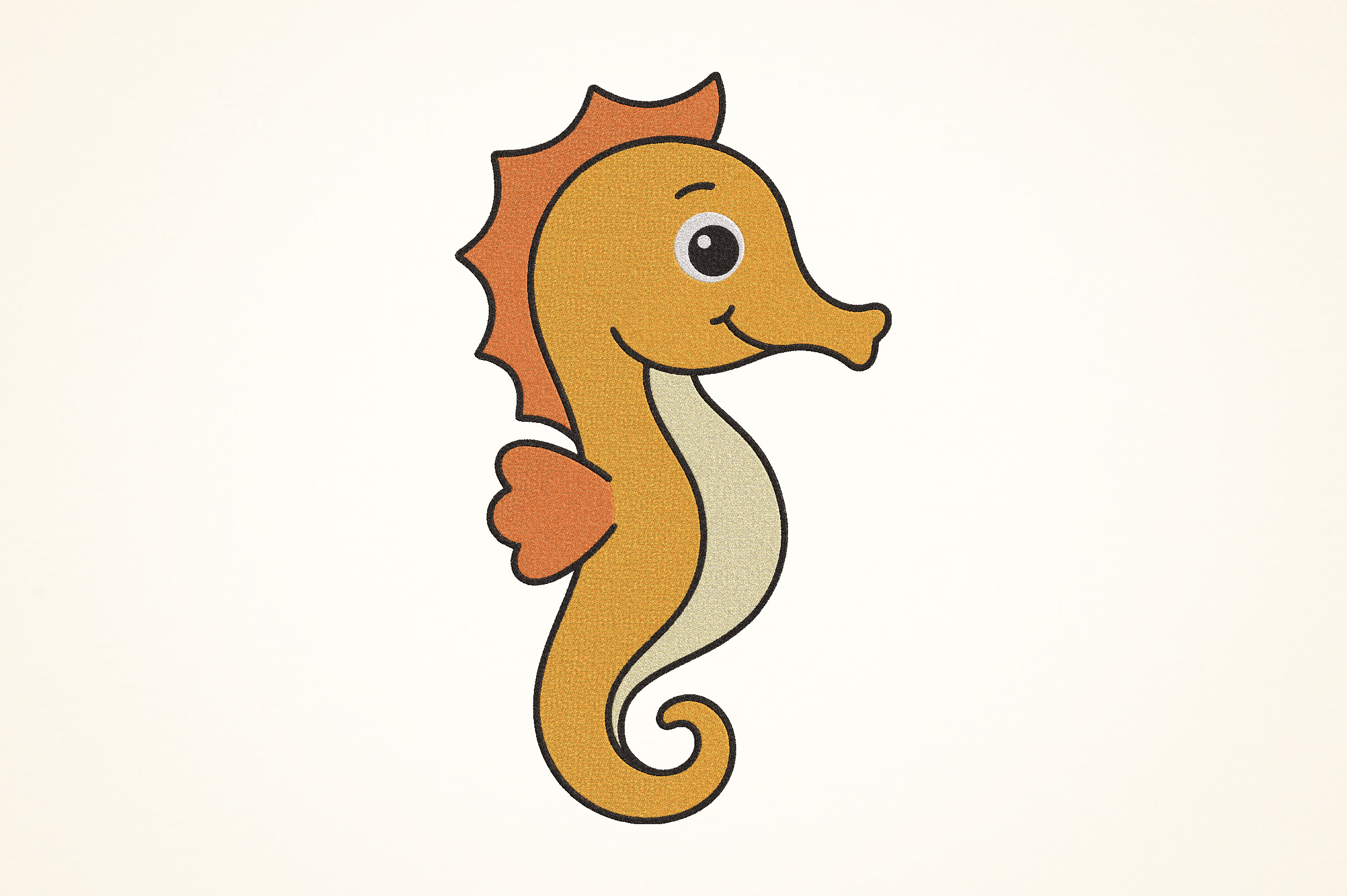 Cute Seahorse Embroidery Design