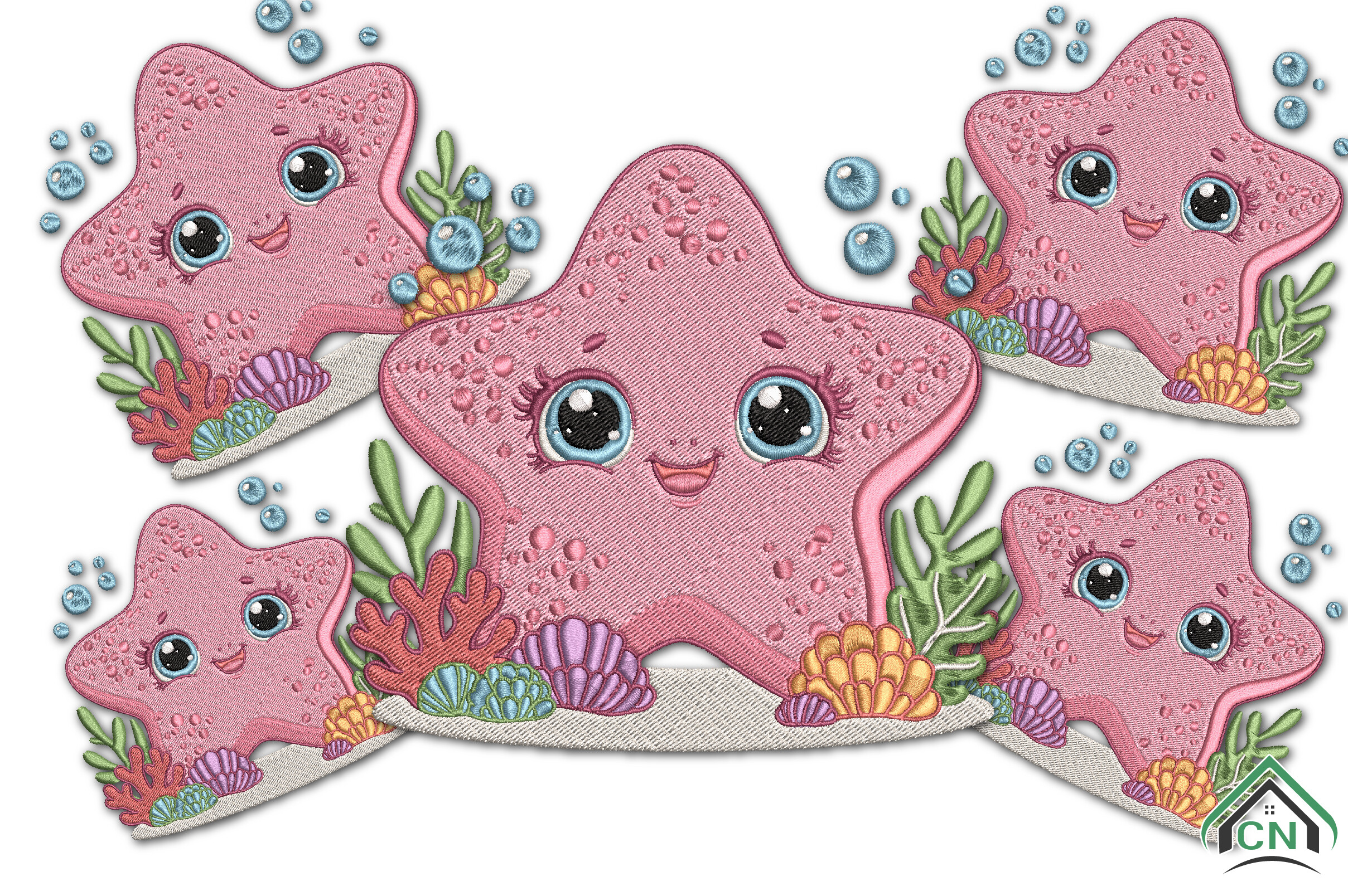 Cute Starfish Embroidery Design