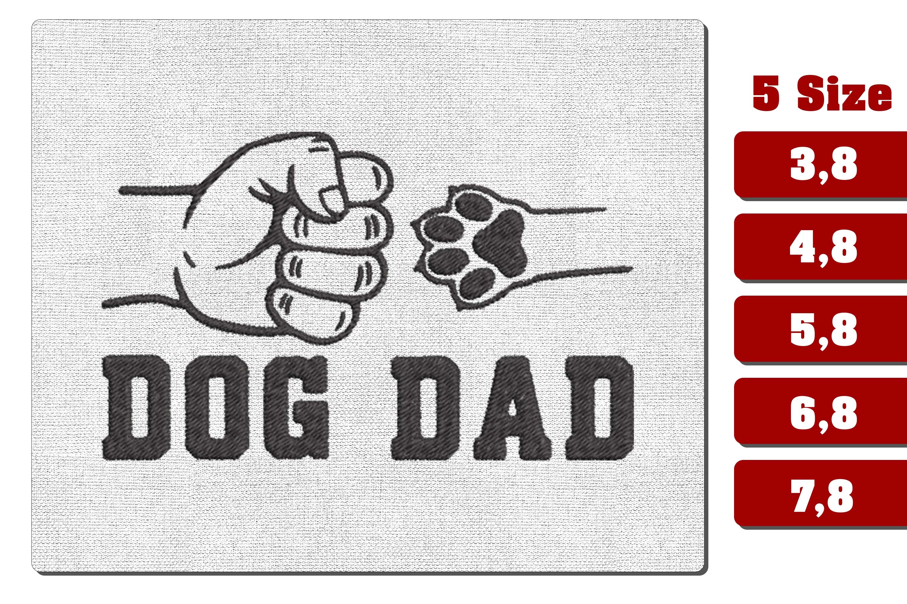 Dog Dad Fist Bump Machine Embroidery