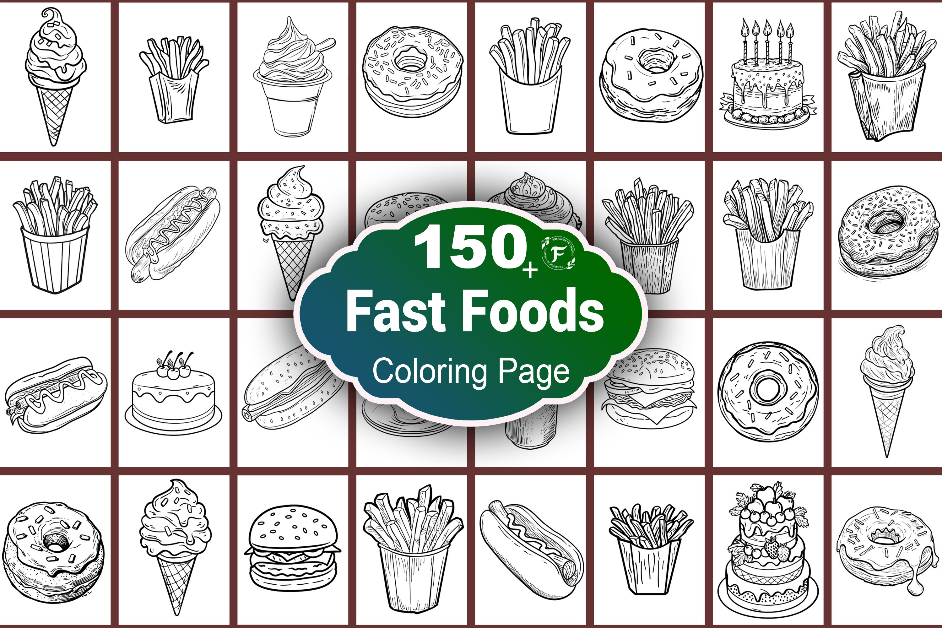 Fast Food Coloring Page