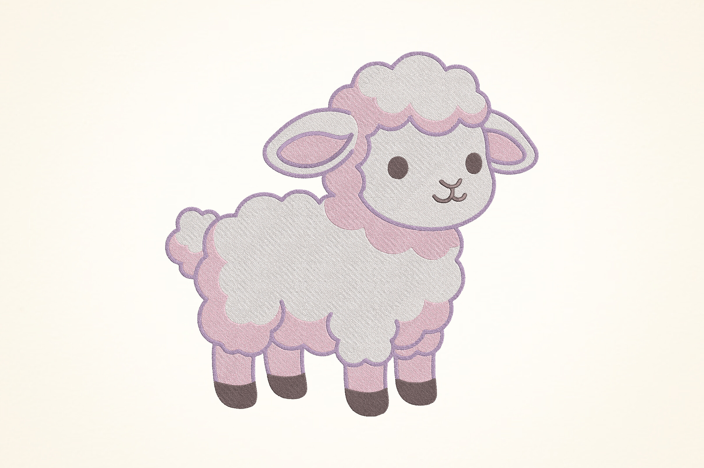 Fluffy Baby Sheep Embroidery Design
