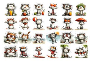 Funny Summer Beach Cat PNG Clipart Graphic by Nicolle's Colorful Art ...
