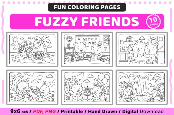 Fuzzy Friends Fun Coloring Pages