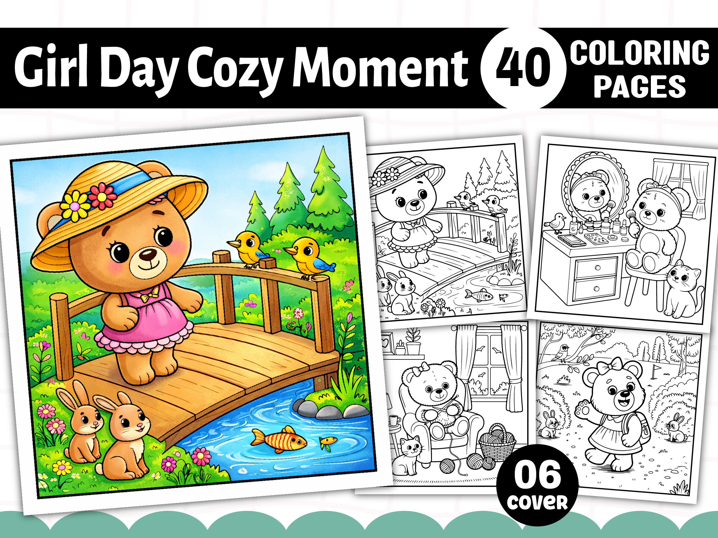 Girl Day Cozy Moment Coloring Pages
