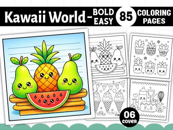 Kawaii World Coloring Pages for Kids