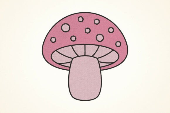 Mushroom Embroidery Design