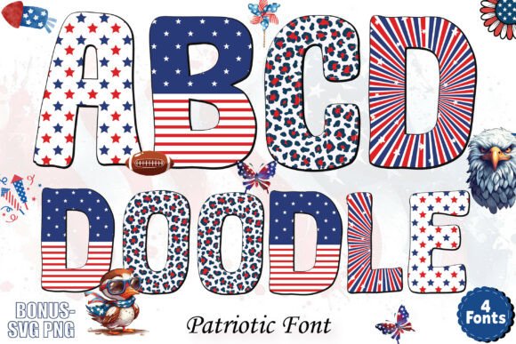 Patriotic Color Fonts Font By ProFonts