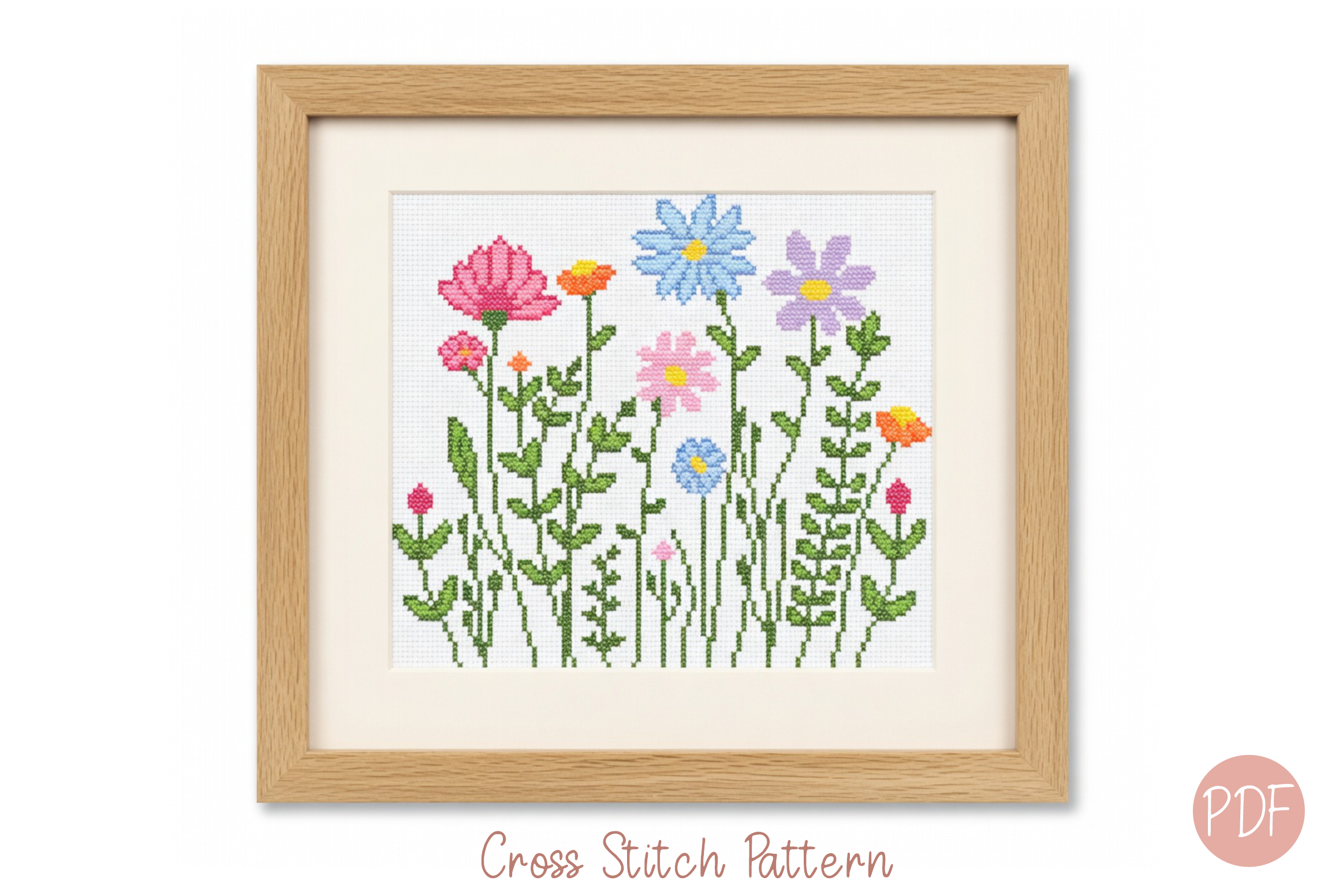 Spring Wild Flowers Cross Stitch Pattern