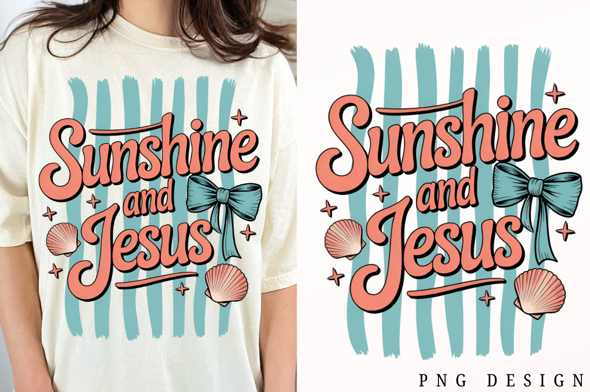 Sunshine and Jesus Beach Quote Art PNG Graphic by JR Design · Creative ...