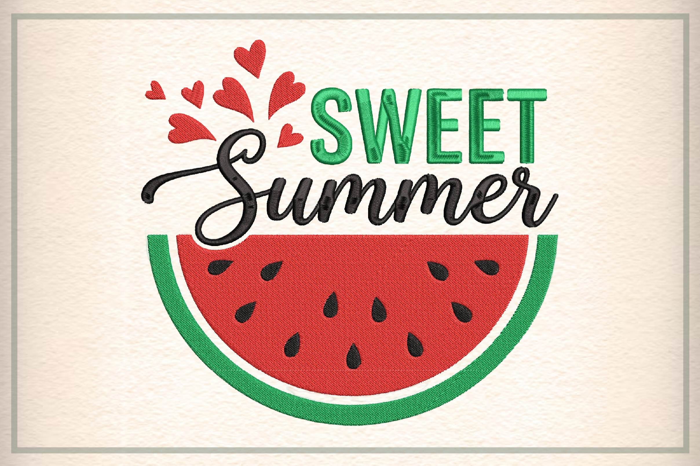 Sweet Summer Watermelon Embroidery