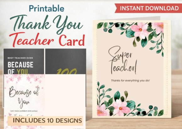 10 Printable Teacher Appreciation Cards