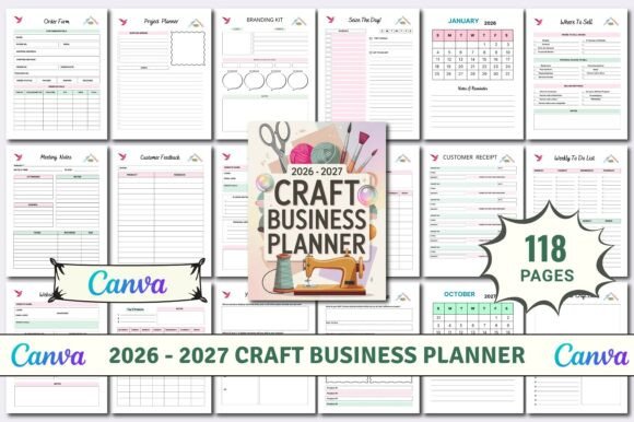 2026 - 2027 Craft Business Planner KDP Grafica KDP Interni Di Lavlu Creative Zone