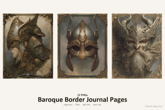 Baroque Border Journal Pages 12 PNG