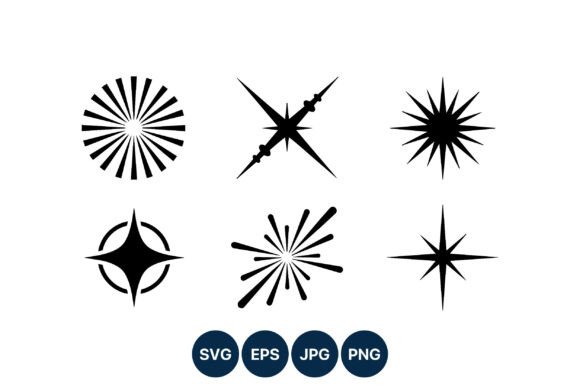 Black Starburst Vector Shapes